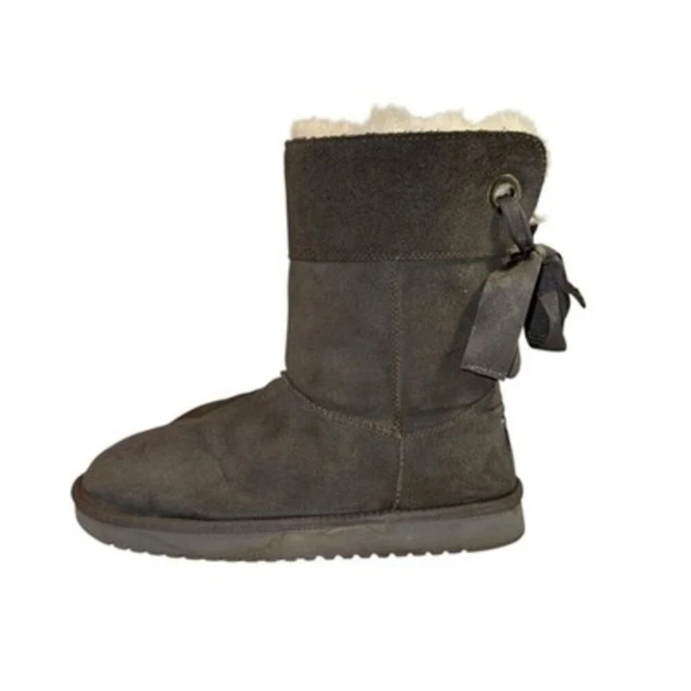 Koolaburra by Ugg‎ Women's Sz 8 Gray Grey Suede Boots Lined Comfort - Picture 6 of 7